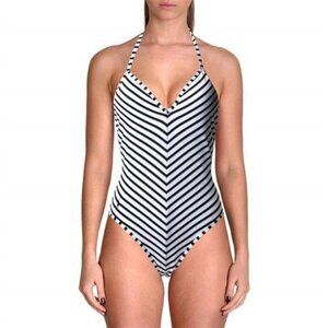 Ralph Lauren Chevron Striped One Piece Swimsuit